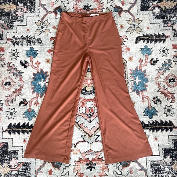 Anthropologie Hutch Stretch Crepe Flair Pants Orange - Picture 1 of 8